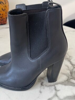 Windsor Smith Genuine Leather Black Chelsea Block Heel Ankle Boots